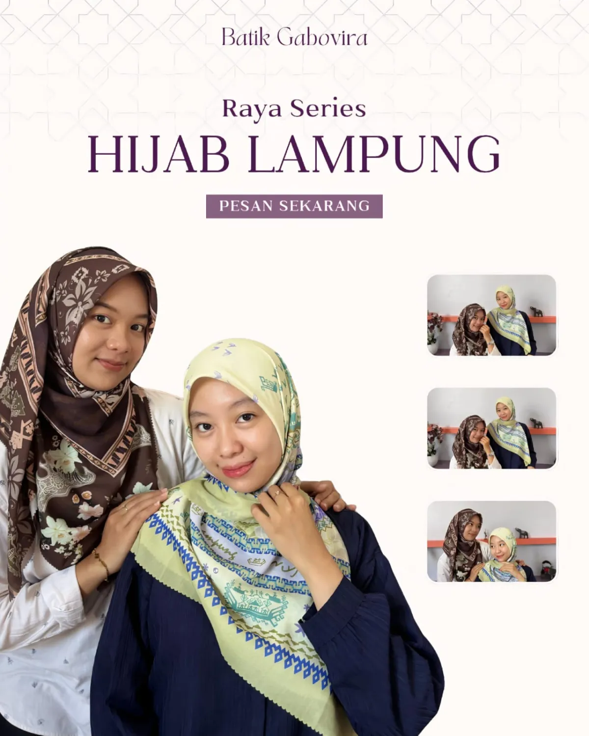 Batik Gabovira Khas Lampung@Jilbab Printing Motif Lampung